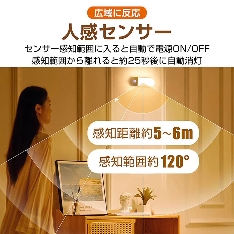 人感センサーライト 2個セット USB充電 室内 足元ライト フットライト 常夜灯 ナイトライト 非常灯 マグネット 照明 感知式 磁石 LED 明暗センサー 玄関 廊下 sl099