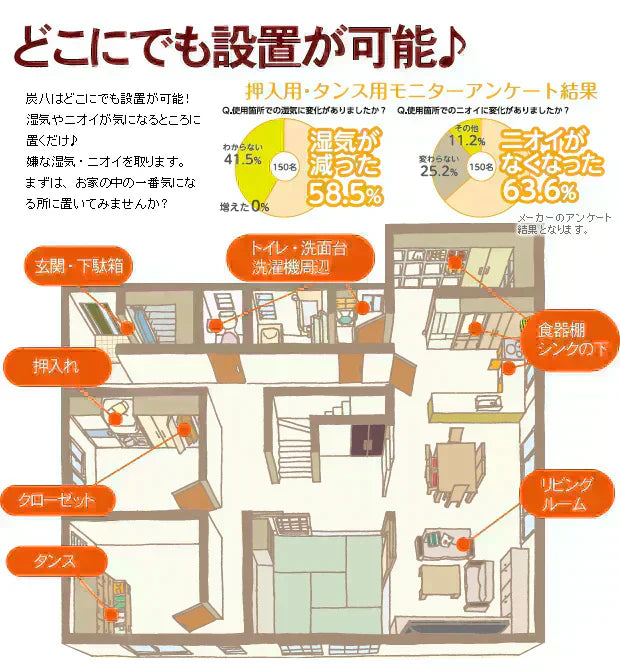 調湿木炭 炭八 スマート小袋 5個入