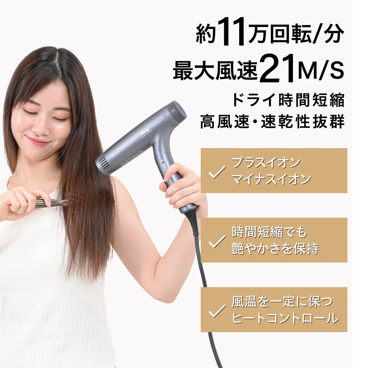 【タイムセール】ハイスピードイオンドライヤー