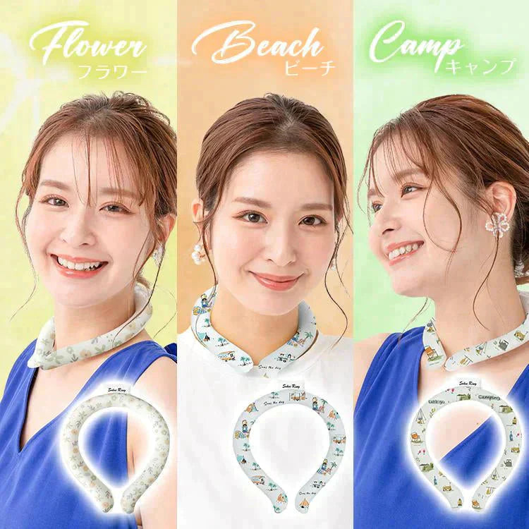 爽快リングW 「Lサイズ グリーン」 2層構造 28℃ 凍結 クール 長持ち 熱中症対策