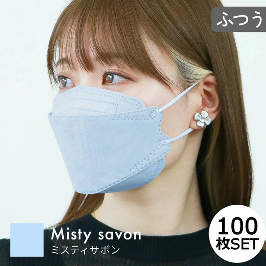 【ふつうサイズ】【ミスティサボン】【100枚セット】耳紐同色 立体マスク 3D マスク 4層構造 両面同色 5枚ずつ 個包装 くちばし 不織布 マスク 小顔 美 シルエット 使い捨て 血色 マスク カラー カラーマスク ジュエルフラップマスク Jewel Flap Mask 公式 WEIMALL 94-c 花粉症 花粉症対策 予防