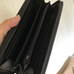 ブラック　カーボンレザー　長財布　カードケース