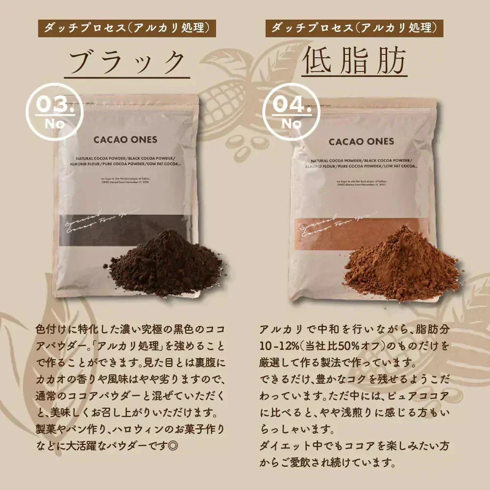 [ナチュラル]ココアパウダー 【4袋】2kg(500g×4袋) ココア 砂糖不使用 無添加 香料不使用 カカオ 大容量 お徳用 製菓 製パン お菓子作り 純ココア