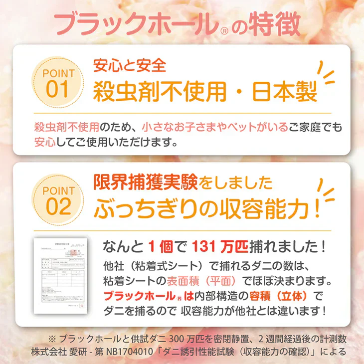 ダニ捕りパック【ブラックホール®】　2個入