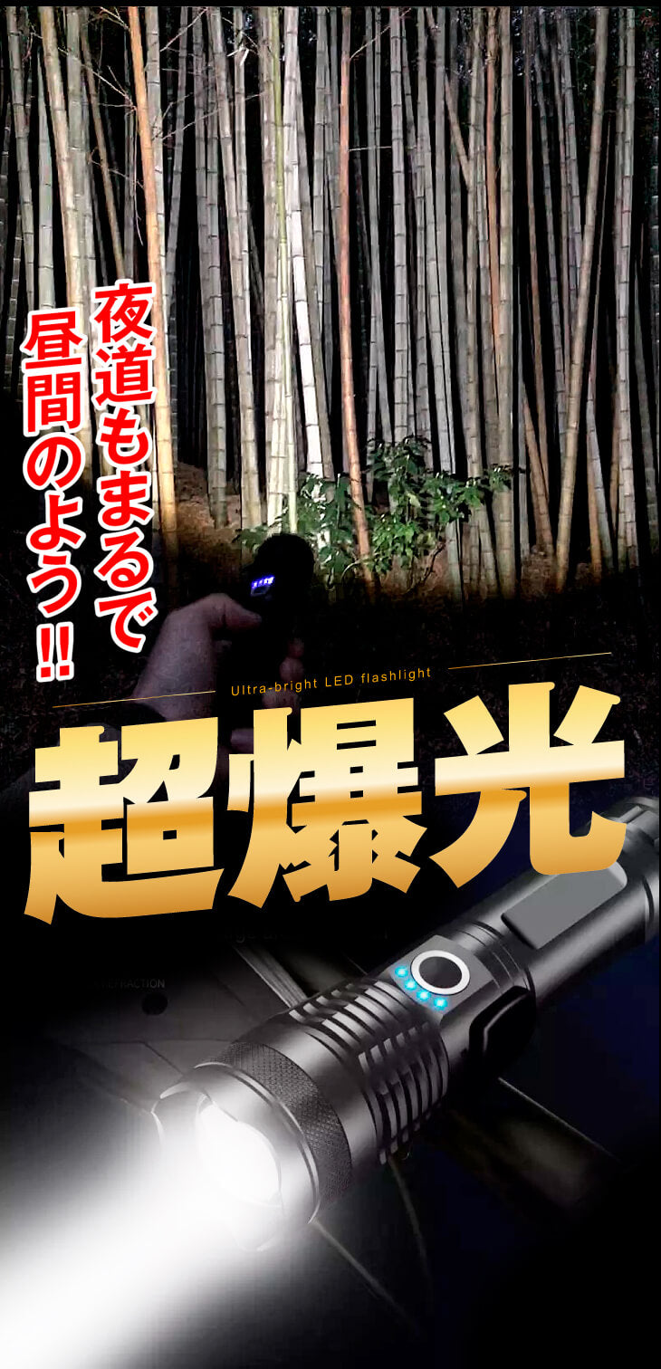 超高輝度　充電式LED懐中電灯　1個