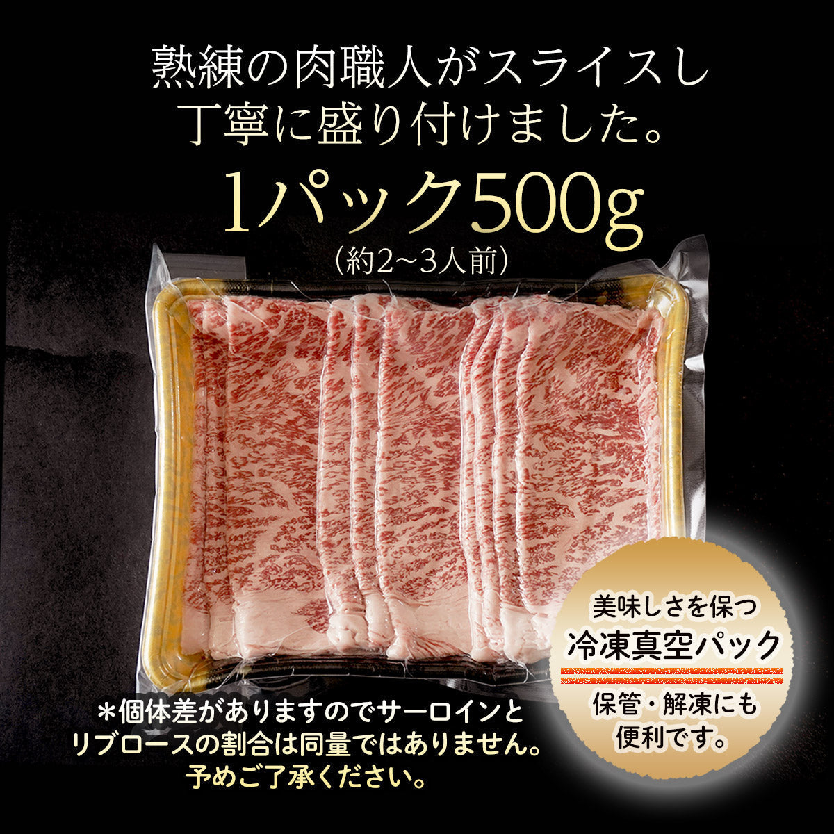 黒毛和牛 A4等級以上 霜降り リブ・ サーロイン スライス 1kg（500g×2）【 送料無料 ギフト 牛肉 すき焼き 和牛 しゃぶしゃぶ お肉 お中元 内祝い プレゼント 取り寄せ リブロース グルメ 食べ物 父の日 母の日 御中元 お歳暮 御歳暮 】
