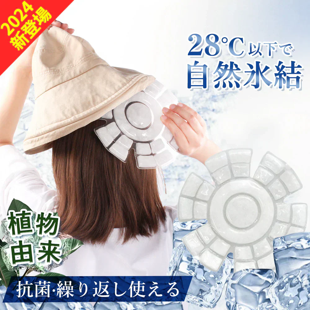【頭部冷却効果抜群！】＼2個／頭部冷却 頭皮冷却 夏用 冷却帽子パッド 帽子 保冷剤 頭 冷やす 保冷 暑さ対策 氷のう 猛暑対策 氷枕 アイスキャップマット 男女兼用 ハイキング キャンプ 山登り 旅行 通勤 色ランダム