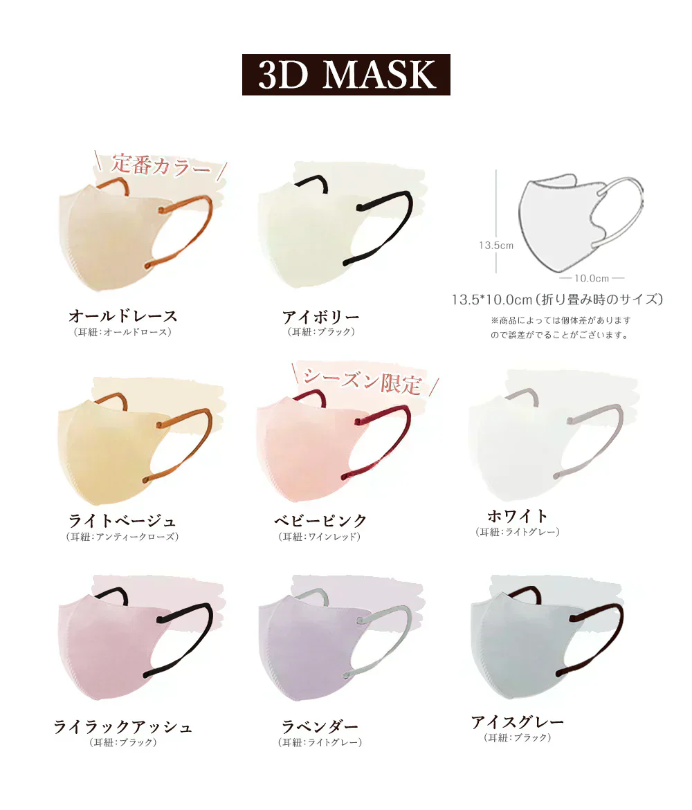 ★残りわずが！超特価★薄型マスク  50枚+2枚増量中 オールドレース 3Dマスク 3dマスク 丸顔【適格請求書発行事業者】 不織布マスク 定番マスク 立体マスク 血色マスク バイカラーマスク 立体 くちばし 使い捨て クールマスク 小顔 耳が痛くならない カラーマスク 52枚