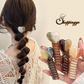 (A04キャメル)プリングヘアゴム くるくる ヘアアクセサリー ハート オシャレ 髪飾り ヘアゴム コイルポニー ワイヤーポニー まとめ髪 プチプラ