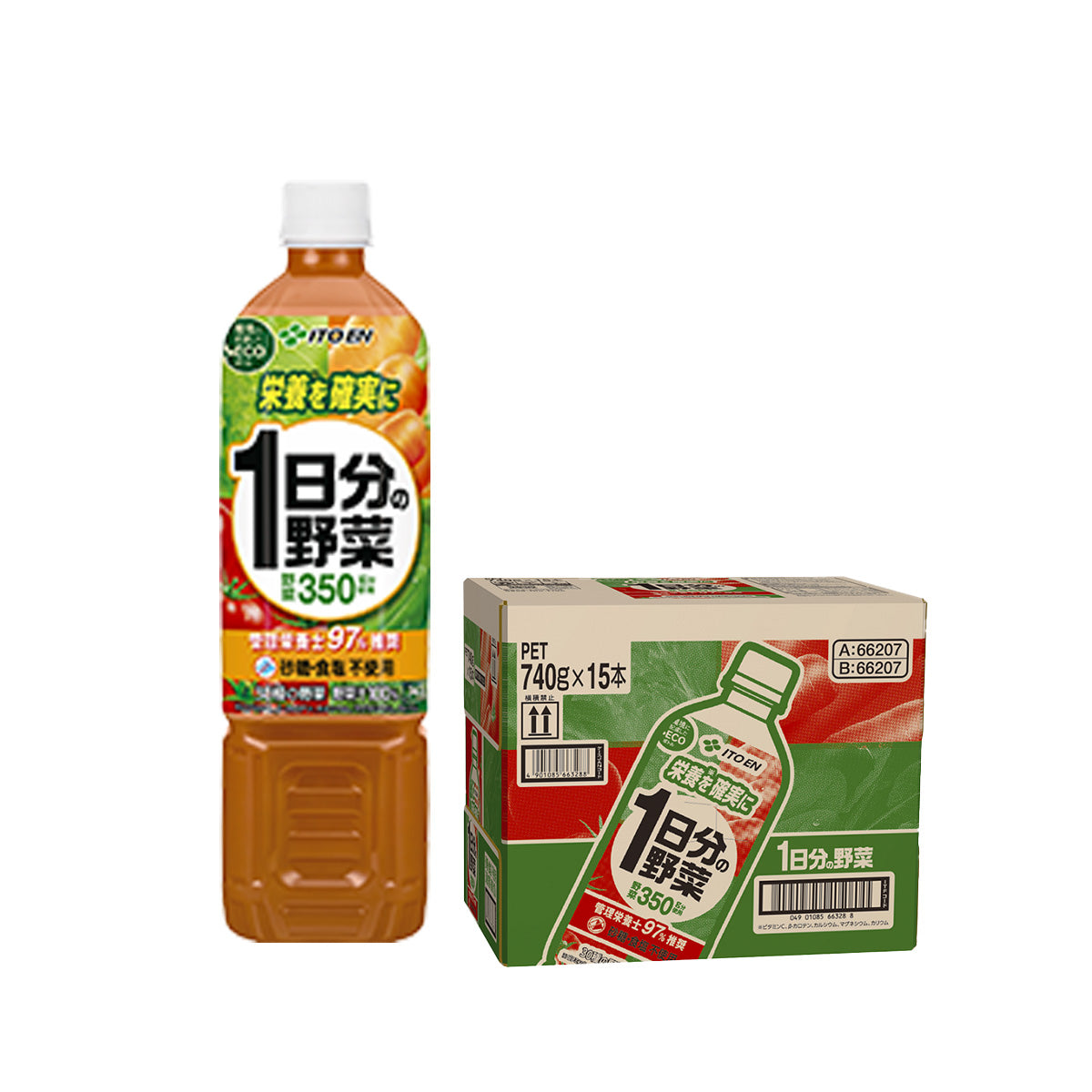 【送料無料】伊藤園 エコボトル 1日分の野菜 740ml×15本（1ケース）【北海道・東北・四国・九州・沖縄県は必ず送料がかかります】