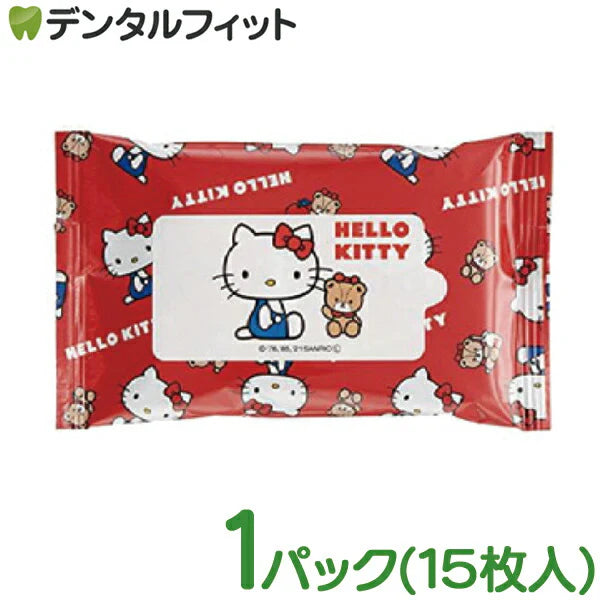 虫よけウェットティッシュ ハローキティ 15枚×1パック 日本製 天然成分  虫除け おでかけ アウトドア サンリオ【メール便送料無料】