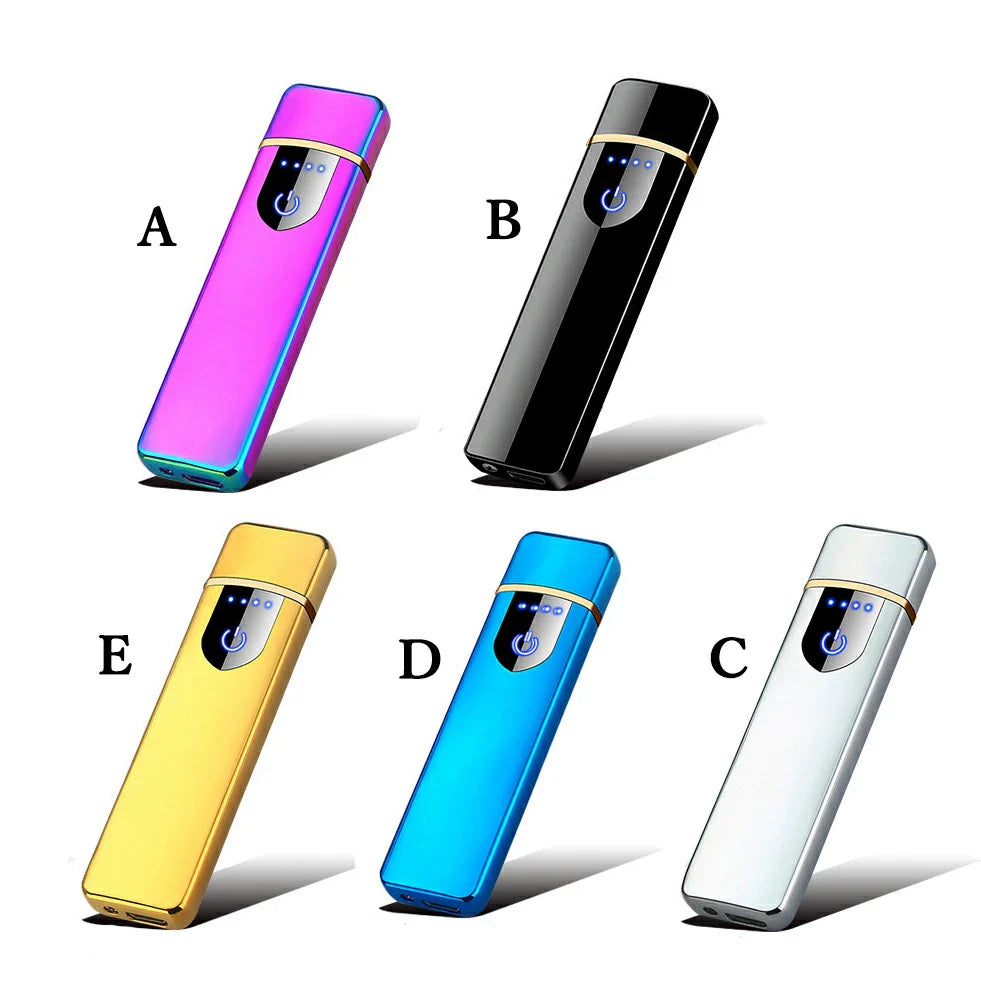 USB充電式 プラズマ 電気 usb ライター 小型 充電式 ガス?オイル不要 防風 軽量 薄型 プレゼントw107B（タイプB）ブラック