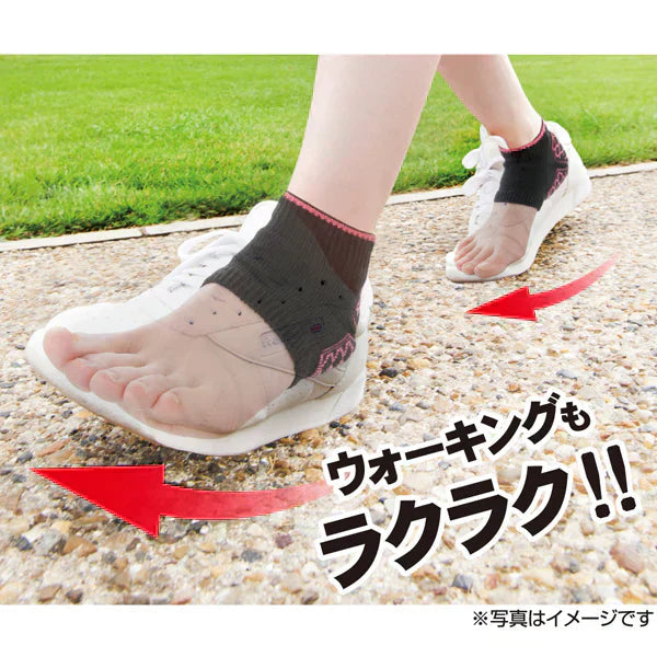 かかと衝撃綿混クッションサポーター1足組(2枚入り)・ブラック/履くだけで約4ミリの繊維クッションがかかとの衝撃を吸収 かかとクッション 靴下 踵サポーター かかとサポーター 綿混サラサラ かかとケア かかとサポーター 踵 クッション かかとの痛み 衝撃