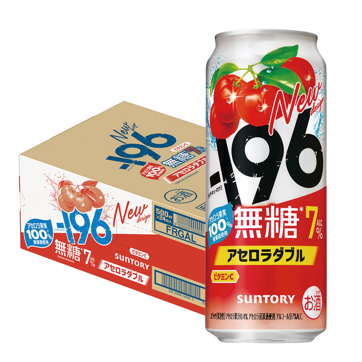 サントリー -196 無糖 アセロラダブル 500ml×1ケース/24本【ご注文は2ケースまで1個口配送可能】