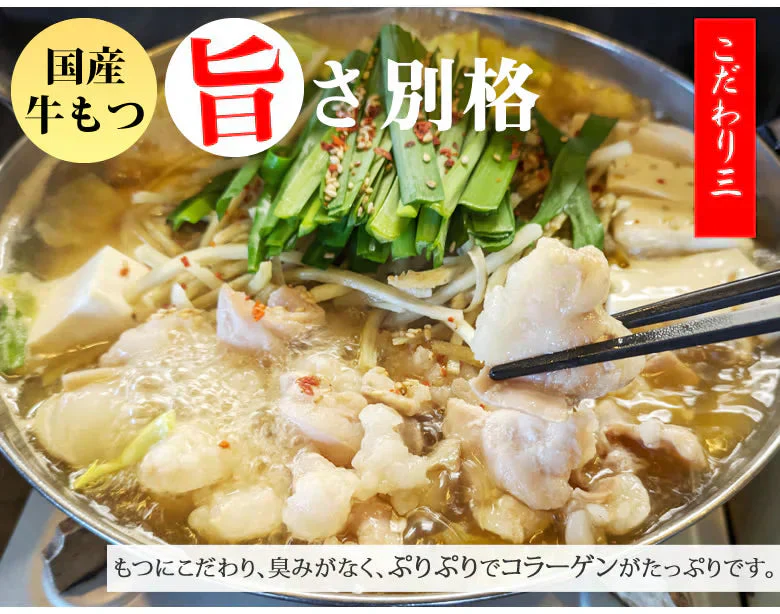 国産牛もつ鍋 大容量 10人前 送料無料 【大山監修】 国産牛モツ鍋セット醤油味 お取り寄せ もつなべ 牛もつ 小腸 大腸 ギアラ