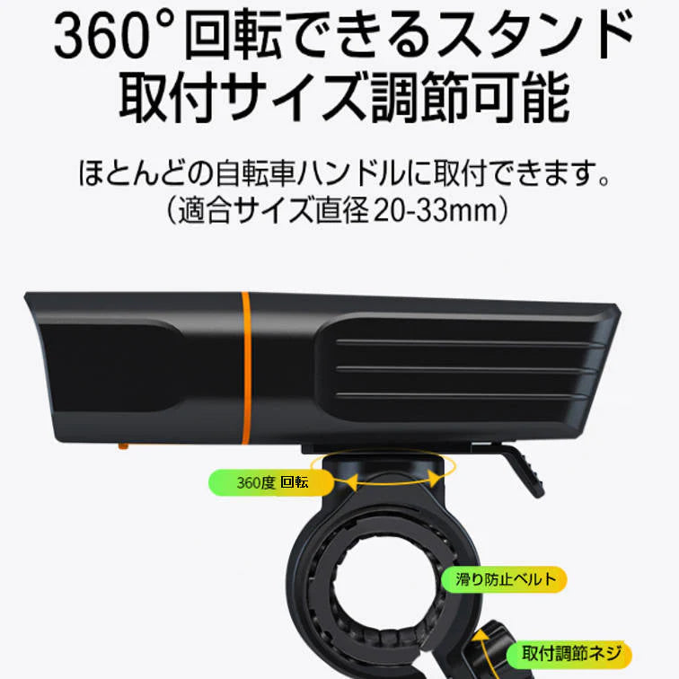 自転車ライト ヘッドライト LED 充電式 防水 明るい 最強 サイクルライト LED 懐中電灯 高輝度大容量 テールライト ハンドル取り付けホルダー付き 梅雨対策