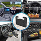 車用 ハンドル テーブル 車載テーブル 車内用 簡易テーブル 車載用 ノートパソコン タブレット 食事台 作業台 パソコンテーブル 両面使えるデスク w252B(グレー)