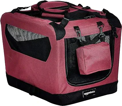 Amazonベーシック訳あり 折りたたみ式ペットキャリー ソフトタイプ レッド