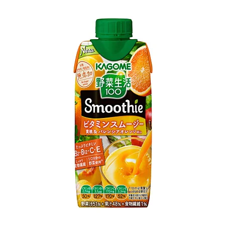 【送料無料】KAGOME カゴメ 野菜生活１００ Smoothie ビタミンスムージー 黄桃＆バレンシアオレンジMix 330ml×24本 (2ケース)