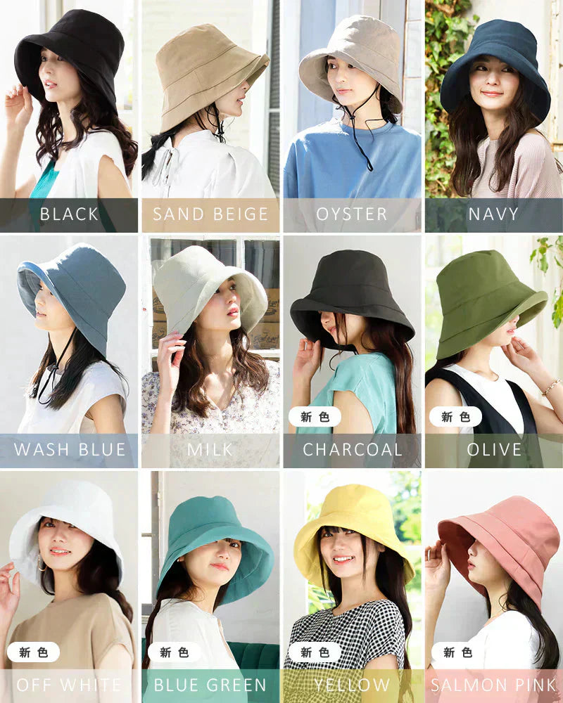 【XLサイズ58.5-61cm-サンドベージュ】【商品名：紐付き麻ポリブリムハット】