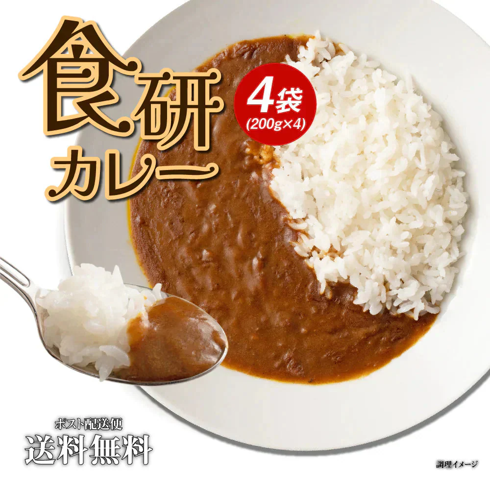 食研カレー 4食 (200g×4) 日本食研 中辛 送料無料 レトルトカレー 非常用 防災 備蓄 フード