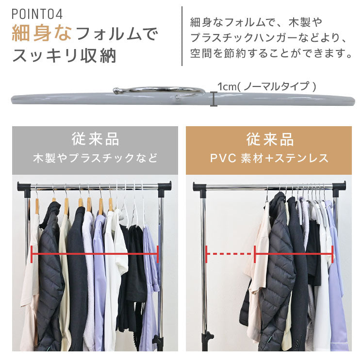 【ホワイト】【40本セット】すべらないハンガー 落ちない 滑り止め PVCコーティング 防水 型崩れ防止 肩 跡がつかない アーチ型 ニット カーディガン スリムハンガー 三日月 乾湿両用