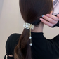 (ホワイト)キラキラヘアクリップ フラワー ヘアアクセサリー 髪飾り  花ヘアリング