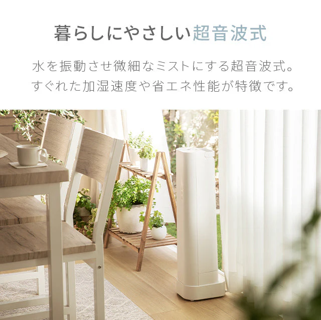 （オフホワイト） 超音波式加湿器【1年保証】