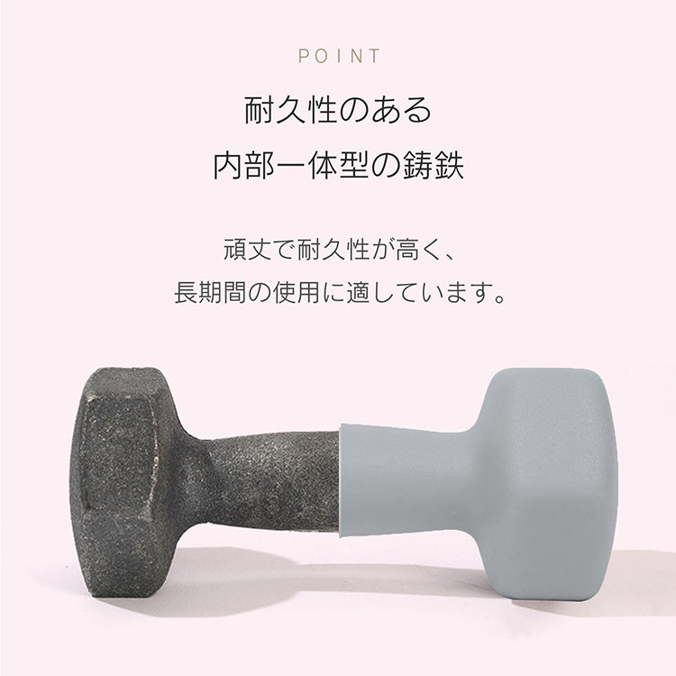 ダンベルセット 5kg 「ブルー」 2個セット カラーダンベル ダンベル 滑りにくい ゴム素材 腕 筋力 ウェイト トレーニング 鉄アレイ 男性 女性 ダイエット 筋トレ ジム 自宅
