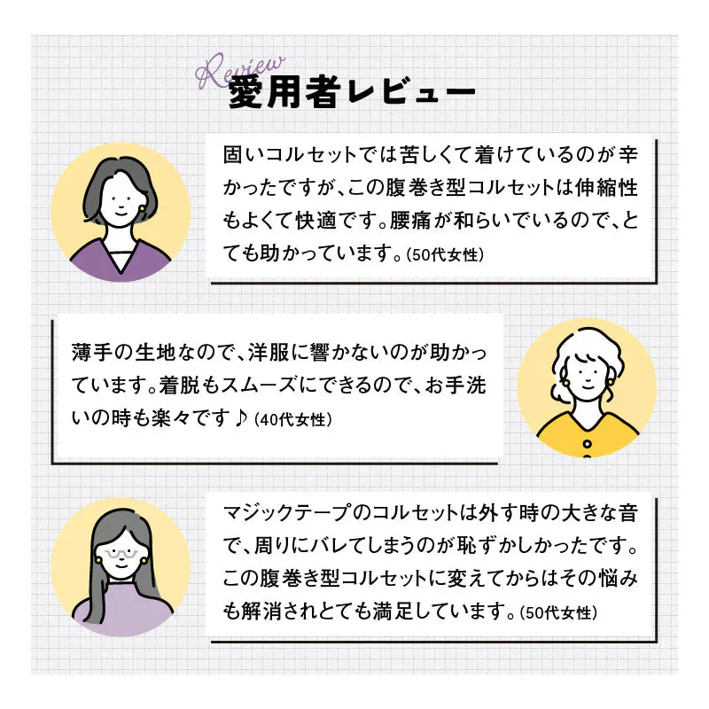 【腹巻型コルセット・Lサイズ】腰痛対策 即スッキリ 姿勢補正 腰ラク 直立キープ生地 背筋サポート 脱ぎ履き簡単 トイレもラクラク 目立たない おしゃれ 美矯正サポーター 骨盤 腰 ダイエット 体幹 姿勢 シェイプアップ ヒップアップ 代謝アップ ウエスト くびれ 下半身 下腹背筋 引き締める 背筋  肩甲骨 姿勢 猫背 S字ライン 日常的に腰が辛い、長時間のデスクワークや 家事により腰が辛いコルセットだと固くて動きにくいから苦手、コルセットを取り外す時