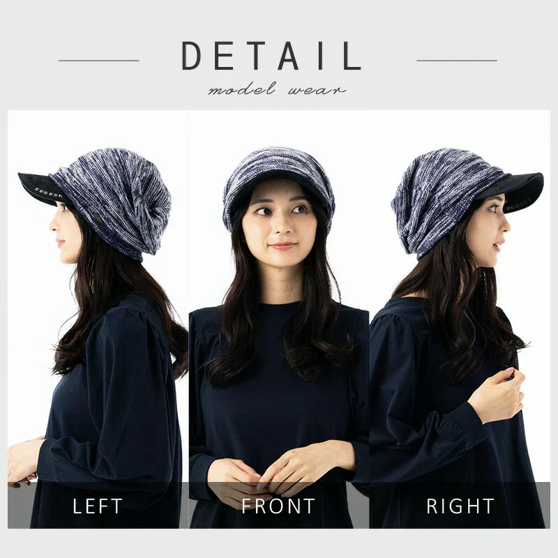 【レッドホワイト】【商品名：アクセントニットキャスケット】