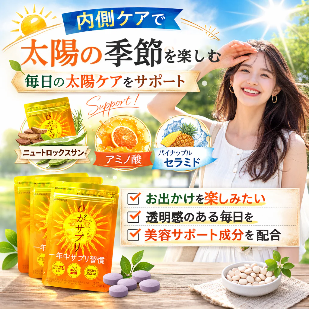 【お得4袋セット・ひがサプリ】新時代 太陽対策 飲む お出かけ対策 サプリメント  バリア サプリ 飲む日焼け止め サンスティック 日焼止め UVケア UVカット 紫外線サプリ クリーム ニュートロックスサン UV 対策 ケア カット 紫外線カット 紫外線 日差しに負けない ビタミン 日焼どめ お肌 守る シスチン ビタミンC レッドオレンジ シトラス ローズマリー マリーゴールド 日本製 国産