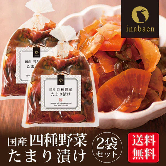 【2個セット】日本橋いなば園 国産四種野菜たまり漬け 180g ネコポス メール便送料無料