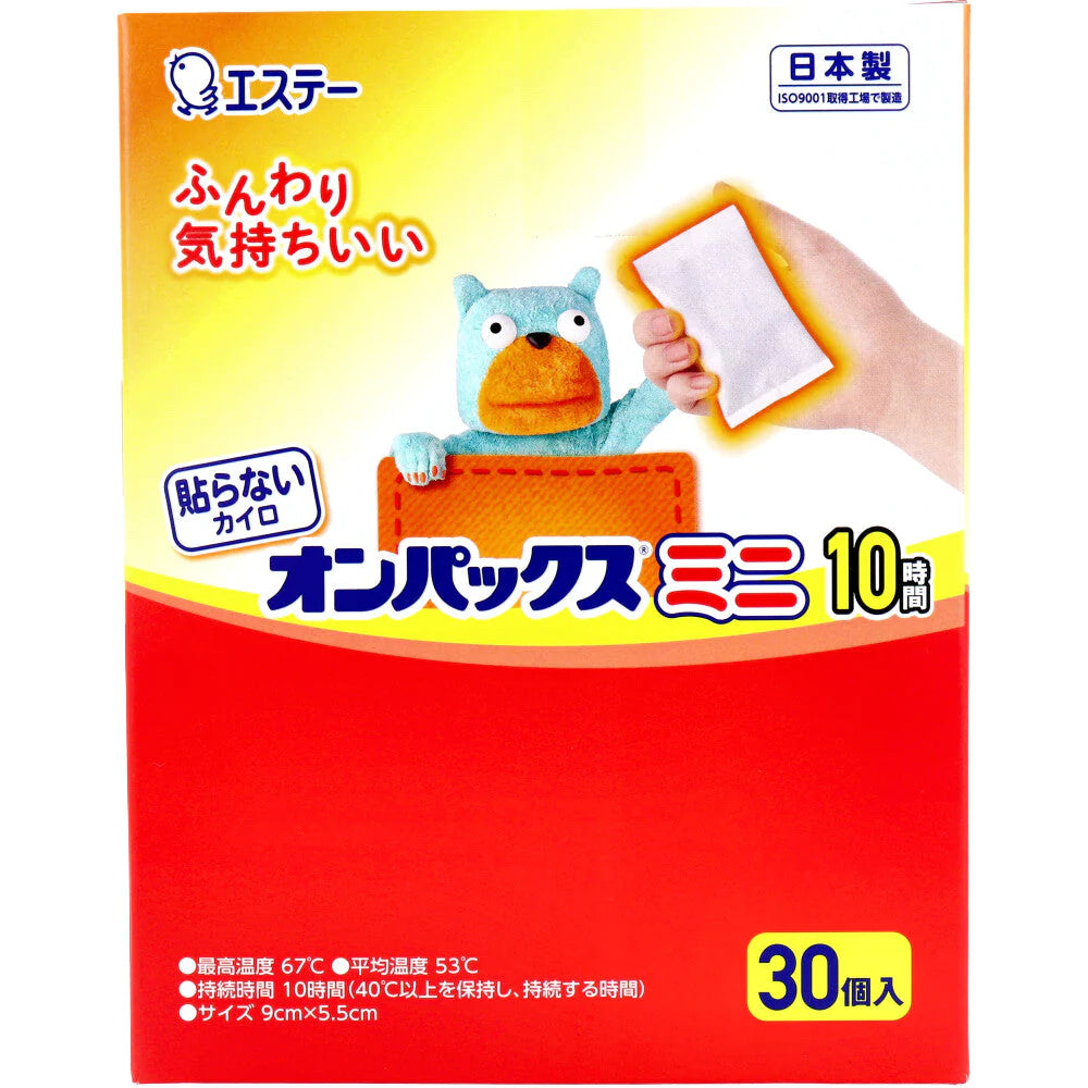使い捨てカイロ エステー 貼らないオンパックスミニ 10時間用 30個入Ｘ3箱 KI1448