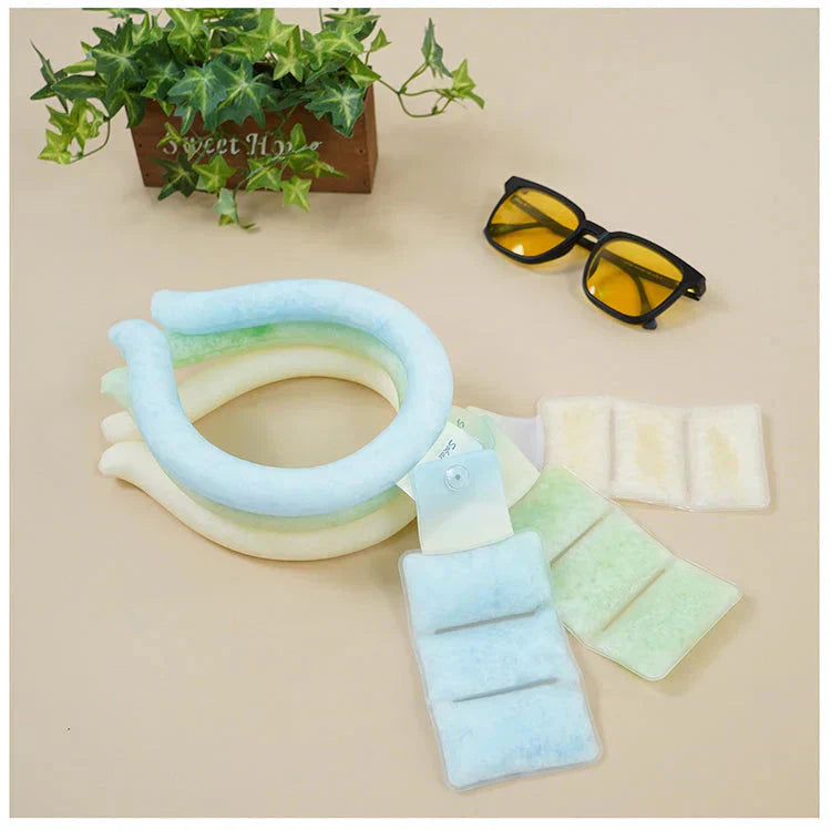 爽快リング pcmバンドクーラー ネッククーラー 「Mサイズ・ライトブルー」 熱中症対策グッズ 首を冷やすグッズ 2024 首掛け クールネックリング ネックパッド 冷感グッズ 軽量 冷却グッズ 爽快リングクールネックパッド