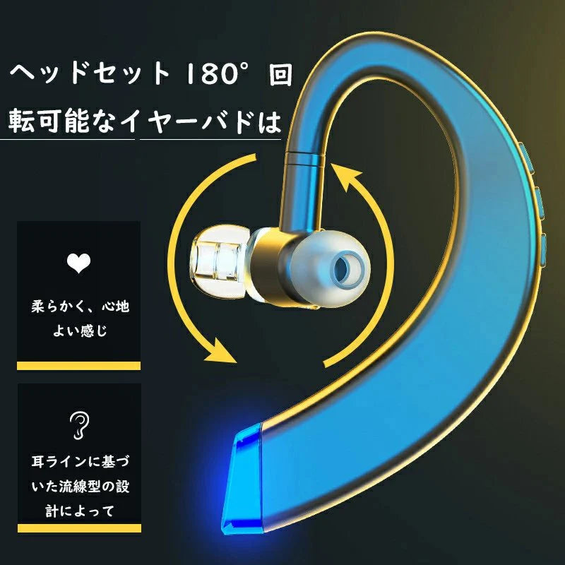 Bluetooth ヘッドセット 超大容量バッテリー 自動接続 V5.0 片耳 左右耳兼用 高音質 長持ちイヤホン CSRチップ搭載 マイク内蔵 ハンズフリー通話 日本語取扱書 携帯電話用 iOS android 対応 w137A(ホワイト)