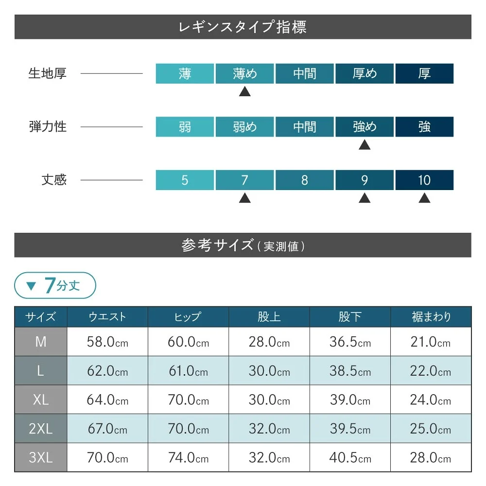 レギンス UVカット モダール 滑らか 130デニール 夏用 ※こちらはブラック・9分丈・Mサイズ