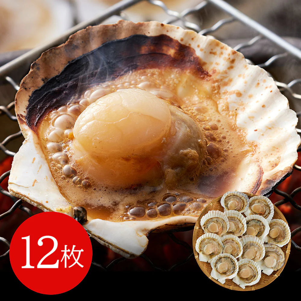 北海道産 帆立片貝 12枚(75g×12) 貝類 ホタテ【送料込み】【二重包装不可】【お届け不可地域：離島】