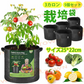 5個セット 3ガロン　プランター 布鉢 栽培袋 フェルト 不織布ポット 植え袋 ガーデン 通気性 diy 園芸 植物育成 野菜栽培 大容量(w077-1)