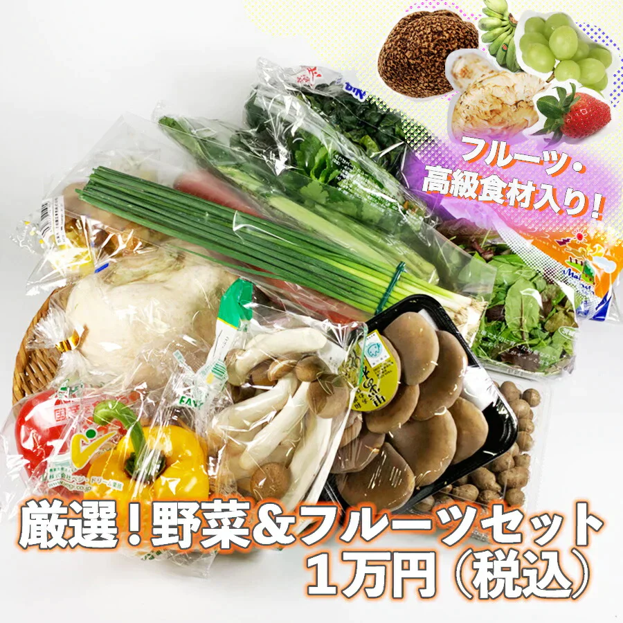 【送料無料】厳選おまかせ野菜とフルーツのセット 15品程度 【大田市場直送】