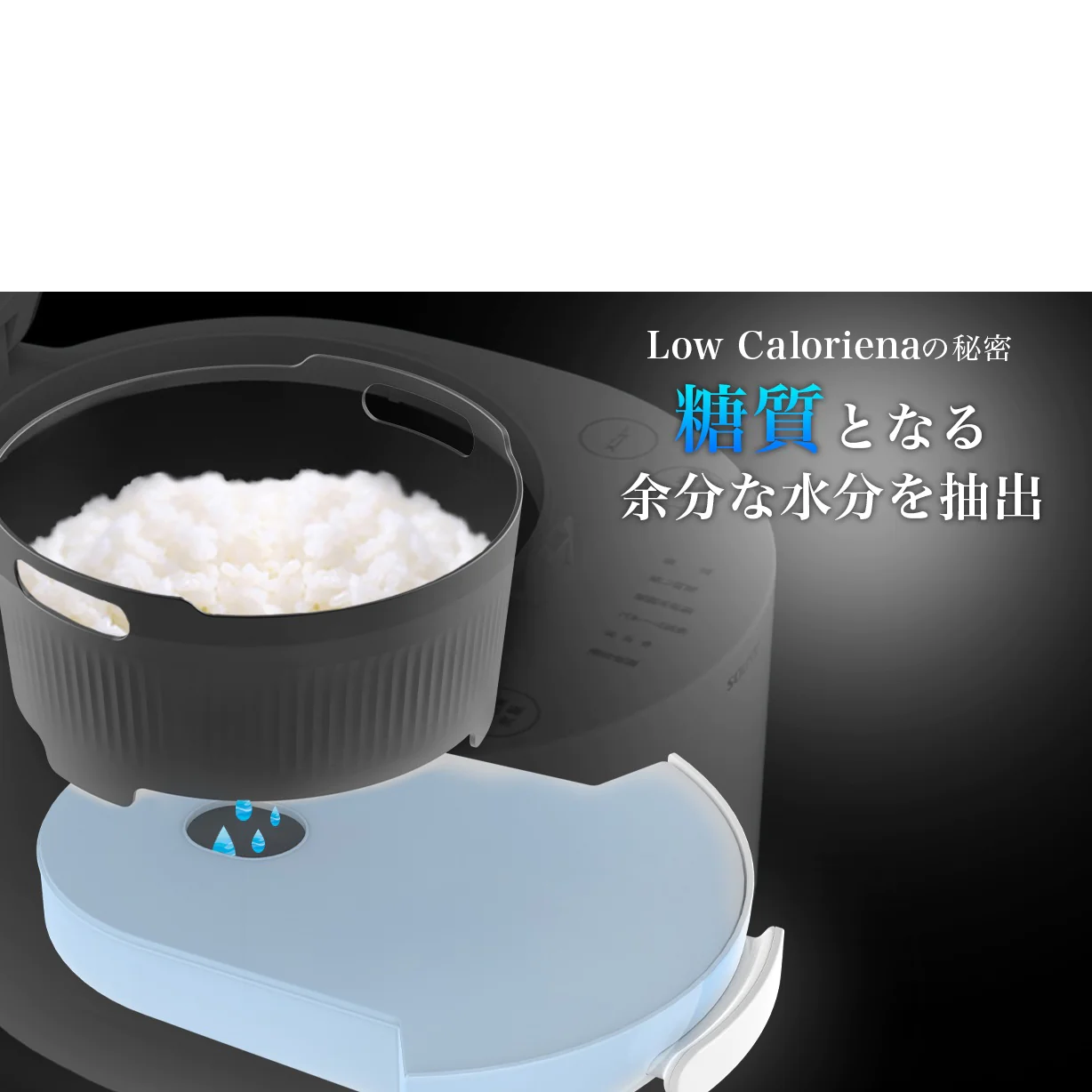 糖質カット炊飯器 【糖質54％カット/カロリー49オフ】 4.5合 高温スチーム式 （チャコールグレー）