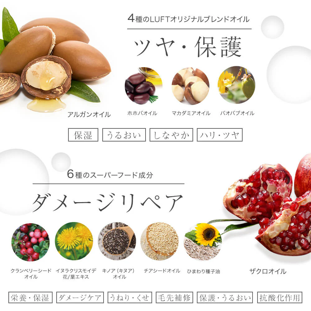 LUFT（ルフト） ヘアオイル ヘアワックス ヘアケア 120mL・70g ヘアケア オイル 濡れ髪 洗い流さない ヘアトリートメント レディース ヘアケア スタイリング ギフトセット 自宅ケア用 桜の香り