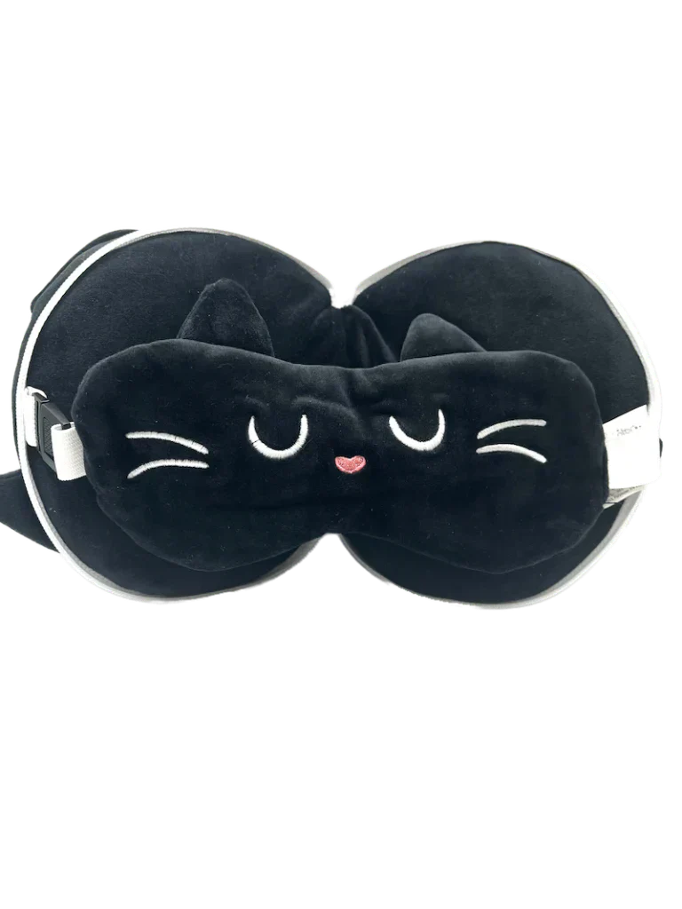 【黒猫のフェリン・ファイン】Relaxeazzz アイマスク付もちもちピロー