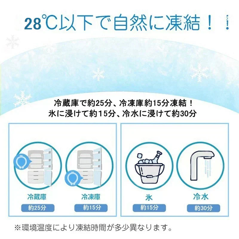 【4個セット 大人 色お任せ】ネッククーラー 即冷却 冷却グッズ 28℃ 暑さ対策用品 クールリング アイスリング 自然凍結 スマートアイス ネックバンド 温度でひんやりキープ 繰り返し 暑さ対策 冷却グッズ 首 冷却 送料無料