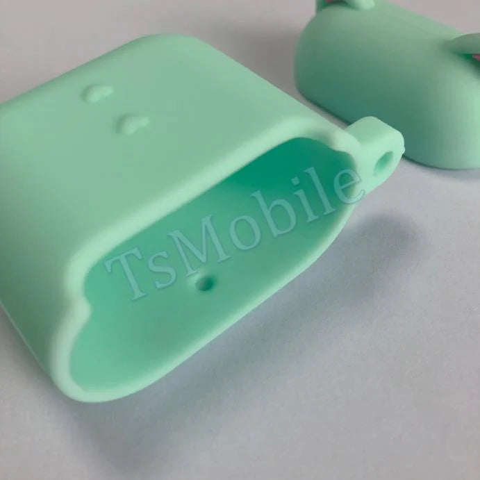 airpods1/2 ピンク ピッグキャラクター 可愛い豚 エアーポッズ カバー シリコンエアポッツ 1/2 ケース かわいい キズ防止 耐衝撃 保護 紛失防止 4色カラビナ付き
