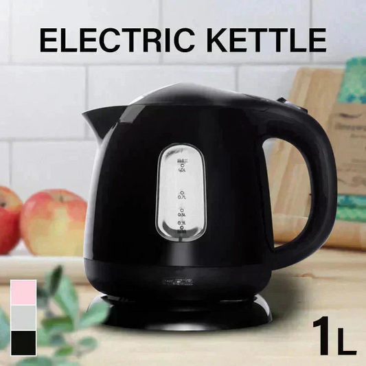 電気ケトル 電気ポット ポット 電気 1L コンパクト おしゃれ　湯沸し器 コンパクトケトル キッチン家電 シンプル 新生活 一人暮らし 単身赴任 軽量 手軽　ブラック HKT-100BK