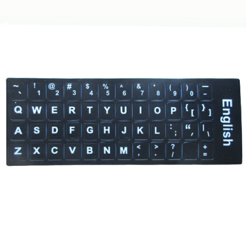 英語 キーボードシール English keyboard sticker パソコン PC 鍵盤 修理 消えた文字を復活 JIS 黒地白文字 キーボードラベル ステッカー ポイント消化 PC