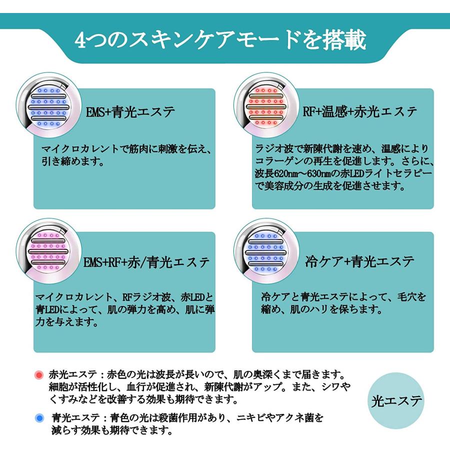 美顔器 多機能フェイス 4in1 たるみ解消 リフトアップ　シミくすみ改善　肌のハリ感アップ　持ち運び便利 小型