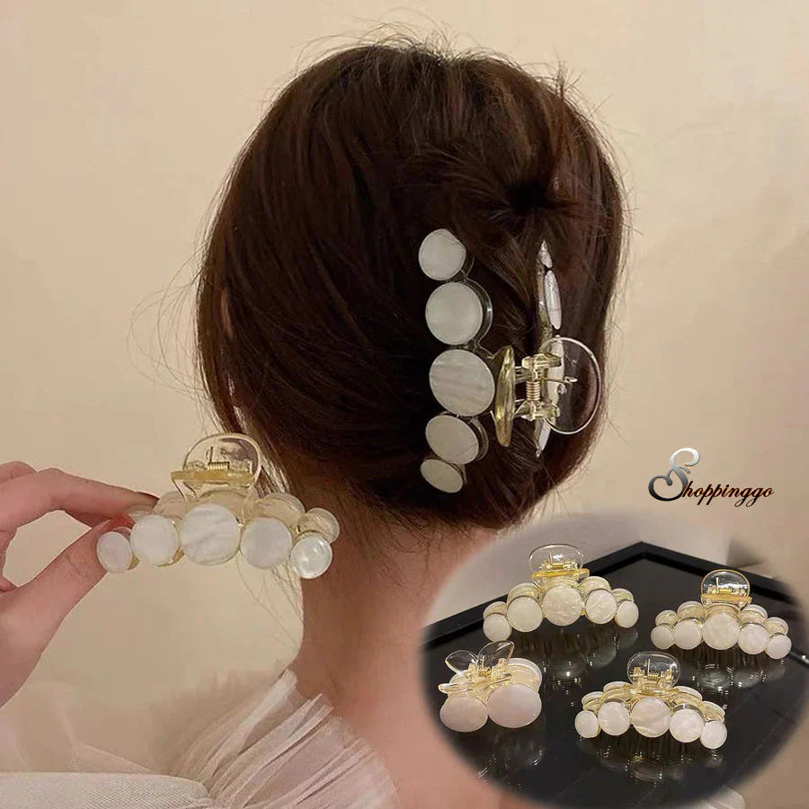 (L04)バンスクリップ ヘアクリップ 大粒 バレッタ まとめ髪 髪飾り ヘアアクセサリー 髪留め ヘアアレンジ