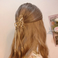 (A04)ヘアクリップ バンスクリップ パール 蝶 バレッタ おしゃれ シンプル ゴールド ヘアアクセサリー 髪飾り